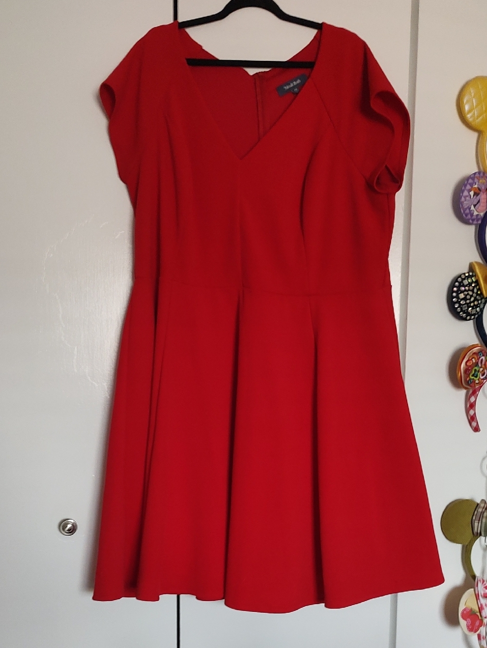 FIRST OFFER!! Modcloth Red V-Neck Fit & Flare Midi Dress